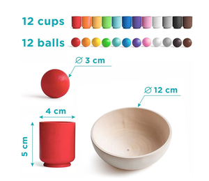 لعبة تصنيع البائعين انخفاض الشحن التجارة الإلكترونية كرات الطفل في أكواب لعبة خشبية ، لعبة - Product Image 2