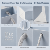 Sac cadeau de luxe personnalisable, écologique, recyclable, durable, avec poignée en corde de coton, impression UV, imperméable, promotionnel