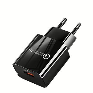 อะแดปเตอร์ชาร์จ USB ราคาถูก ชาร์จเร็ว 18W หัวชาร์จโทรศัพท์ QC3.0 กล่องชาร์จติดผนัง USB สำหรับสมาร์ทโฟน - Product Image 1