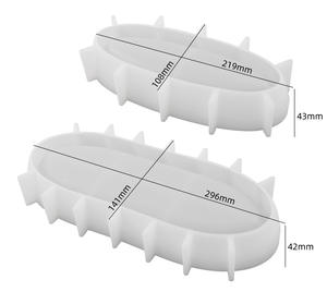 KK81 nampan lilin mangkuk penyimpanan Oval tabung lilin cetakan silikon Pot bunga cetakan silikon untuk kerajinan seni beton semen - Product Image 5
