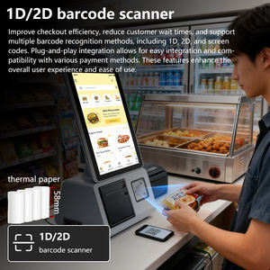 เครื่องชำระเงินอัตโนมัติสำหรับร้านอาหารฟาสต์ฟู้ดแบบใหม่ หน้าจอสัมผัสแบบ Resistive 10 จุด ระบบ Android POS พร้อมพอร์ต USB3.0 ความละเอียด 1080p รองรับ NFC - Product Image 5