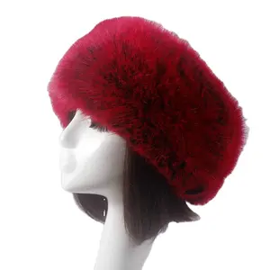 Russo das mulheres faux Coelho da Raposa de Malha chapéu do Inverno chapéu Feminino Chapéu de Inverno Mulheres Ski headwear Proteção de Orelha chapéus