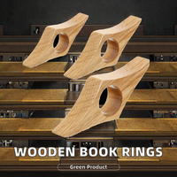 3pcs Marque-page en bois naturel durable pour les lecteurs Anneaux de lecture en bois pour les lecteurs Signets promotionnels littéraires