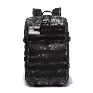 Sac à dos tactique antivol imperméable en Oxford 900D, faible MOQ, 45L, avec pochette, doublure en polyester, dos ergonomique, sacs personnalisés - Product Image 5