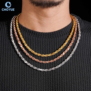 Precio al por mayor Cadena cubana de moissanita de plata de ley 925 chapada en oro de 18K de 6mm, Collar de moda, Joyería para fiesta, Regalo - Product Image 5