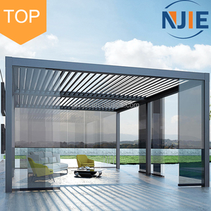 Pergola Moderna da Esterno ENJIE in Alluminio con Lamelle Orientabili, Protezione Solare Elettrica, Antineve, Impermeabile per <span class=keywords><strong>Balcone</strong></span> - Product Image 2