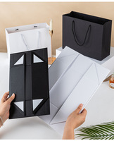 Boîte de rangement pour cosmétiques, maquillage, chaussures, vêtements, avec fermeture magnétique de luxe, logo personnalisé, boîte à rabat, boîte cadeau pliable en une seule pièce