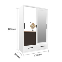 Armoire en acier noir, placard de rangement métallique autoportant avec serrure pour chambre à coucher, dortoir, maison