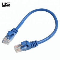 Kabel Patch Ethernet RJ45 Cat5e 24AWG Tanpa Kabel Tambahan, Konektor Transparan Kontak Emas untuk Pengkabelan Jaringan Rak Pusat Data