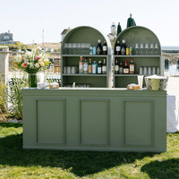 Table de bar en bois vintage personnalisée, station de boissons pour mariage, bar pour mariages et événements, décoration