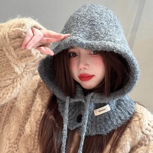 Chapeau Balaclava Automne Hiver Style Coréen Anti-âge Boucle Intégrée au Cou Protection des Oreilles Chaude Spandex/Polyester Fête - Product Image 1