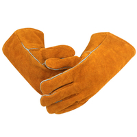 Gants de soudage en cuir de vachette antidérapants de haute qualité, résistants à la chaleur, épais, à manches longues