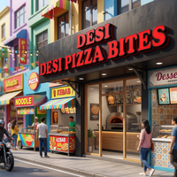 Enseigne lumineuse frontale 3D fabriquée en usine, enseigne commerciale en acrylique rouge avec logo, bordure en acier inoxydable pour pizzeria
