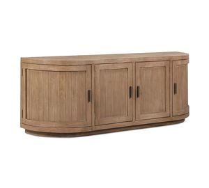 Meubles modernes en bois de pin recyclé, <span class=keywords><strong>console</strong></span> noire avec finition naturelle, texture vintage, 4 étagères fixes, poignées grises, tables consoles - Product Image 3