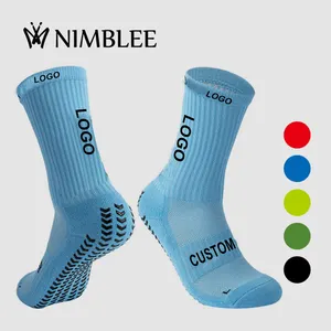 Chaussettes de football de sport personnalisées avec logo personnalisé, à la mode, colorées, antidérapantes pour hommes