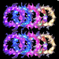 Serre-tête LED en plumes, couronne lumineuse colorée, guirlande de plumes, accessoires de fête pour festivals de musique et événements rave