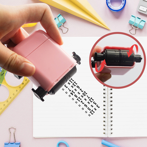 ตราประทับแบบหมุนเติมหมึกได้ ทำจากพลาสติก สำหรับฝึกเขียนตัวเลข ตัวอักษร ลายเส้น สำหรับเด็ก อุปกรณ์การเรียน - Product Image 2