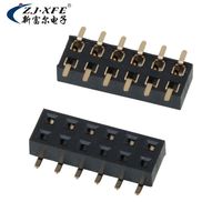 Connecteur femelle double rangée de type CMS, pas de 2,0 mm, personnalisé, broches plaquées or, matériau PA9T pour boîtier de douille