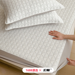 Hongchang Ice <b>Silk</b> Fitted <b>Sheet</b> Set 1.2m 1.5m 1.8m 2.0m Cooling Mat Modern Summer Bedding - Product Image 1