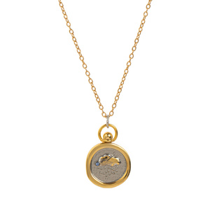 Impermeable 12 Constelaciones sello fundición collar 18K oro horóscopo mal <span class=keywords><strong>de</strong></span> ojo colgante collar para mujeres - Product Image 4