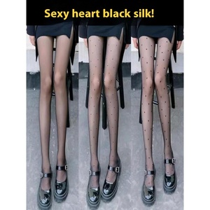 Women's Sexy Transparent <strong>Heart</strong> White and Polka Dot Black <strong>Tights</strong> for Spring Summer Sweet Bowknot Lolita Stockings Pantyhose - Product Image 2