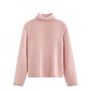 Chandails en laine 100% personnalisés pour femmes pull tricoté à <span class=keywords><strong>col</strong></span> <span class=keywords><strong>roulé</strong></span> tricots polyvalents de couleur unie pour l'hiver chaud - Product Image 2