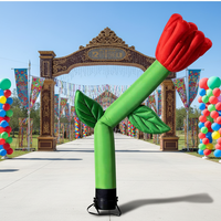 Grand Skyman gonflable en forme de fleur pour événements de bienvenue