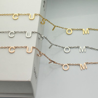 SSeeSY joyas mode en acier inoxydable 18k bijoux en or véritable étanche personnalisé lettre initiale nom collier personnalisé