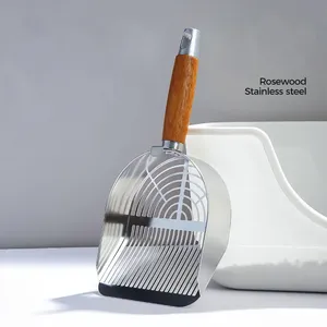 Große, langstielige <span class=keywords><strong>Pet</strong></span> Poop <span class=keywords><strong>Scoop</strong></span> ing Tool Langlebige Katzenstreu schaufel aus Edelstahl - Product Image 4