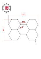 2024 nouveau fabricant de conception éclairage de garage de voiture conçu sur mesure pour la lumière LED hexagonale de l'atelier de voiture