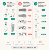 Chaussettes de Pilates antidérapantes avec logo personnalisé, bande latérale colorée, motif LOVE, bord côtelé, pour femmes, yoga et fitness