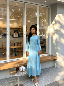Vestido de Chifón con Estampado en Caliente para Mujer, Estilo Islámico, Elegante y a la <span class=keywords><strong>Moda</strong></span>, para Verano 2026, Dubai, Arabia Saudita - Product Image 5
