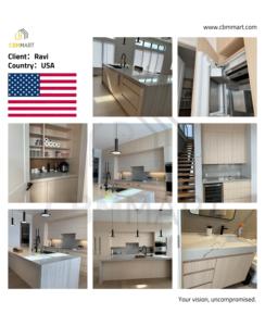 CBMmart Custom Wood <strong>Pantry</strong> Modern Style Complete <strong>Cabinets</strong> Set Free 3D Rendering Deign Plywood Kitchen <strong>Cabinets</strong> with Countertop - Product Image 5