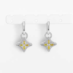 Starsgem 18K เครื่องประดับงานแต่งงานสีขาวทองคลาสสิกห้อยห่วงต่างหูวาง diamod - Product Image 1