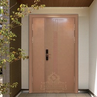 Porte d'entrée principale en acier inoxydable de conception villa, haute sécurité, vente chaude, prix d'usine du fabricant professionnel