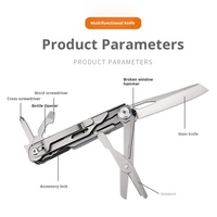 Outil multifonctionnel portable pour le camping en plein air, couteau pliant en acier inoxydable de qualité industrielle, ciseaux