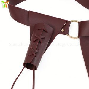 Medieval Leather Dagger <b>Frog</b> Renaissance Sword Belt Holder with Custom Logo & Embossed Design for Party Cosplay Accessory - Product Image 4