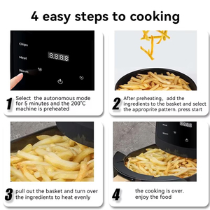 Freidoras de <span class=keywords><strong>aire</strong></span> inteligentes, cocina saludable sin aceite, freidora de <span class=keywords><strong>aire</strong></span> <span class=keywords><strong>caliente</strong></span> eléctrica con <span class=keywords><strong>olla</strong></span> antiadherente para comidas rápidas y fáciles - Product Image 4