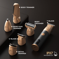 Pritech nouvelle lame magnétique tout en un corps tondeuse à cheveux sans fil rechargeable hommes Kit de toilettage lavable tondeuse à cheveux ensemble pour hommes