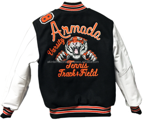 Chaqueta de equipo universitario para hombre, chaqueta masculina personalizada a la moda, color blanco, nueva, venta al por mayor - Product Image 5