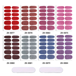 Autocollants d'Ongles 3D Personnalisés Usine Rouge Net Couleur Unie DIY Fille Transfrontalière Étanche OEM Poudre d'Oignon Autocollants d'Affirmation pour Ongles - Product Image 6