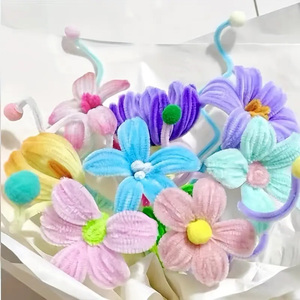 Kit di artigianato educativo in età prescolare gambi di ciniglia colorati assortiti pupille bastoncini sfocati 100 pz/mazzo - Product Image 3