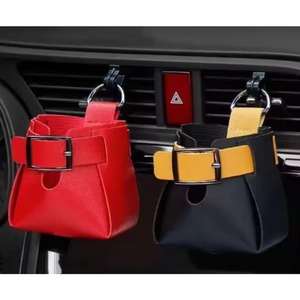 Échantillon Gratuit : Boîte de Rangement Voiture pour Grille d'Aération et Tableau de Bord, Organisateur Suspendu en Cuir pour Lunettes et Téléphone, Rangement Auto - Product Image 1