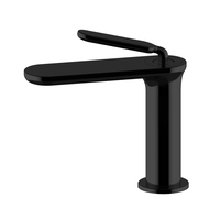 Robinet Mitigeur Thermostatique Moderne à Trou Unique pour Lavabo, Noir Mat, Cartouche Céramique, Eau Chaude et Froide, en Laiton, pour Salle de Bain