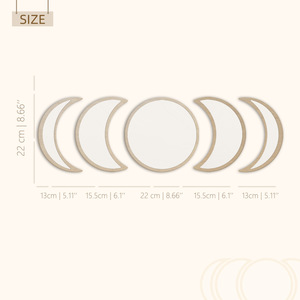 Decorazione da appendere a parete con specchio da appendere a parete <span class=keywords><strong>Luna</strong></span> a mezza <span class=keywords><strong>Luna</strong></span> in Rattan naturale dal Design caldo - Product Image 6