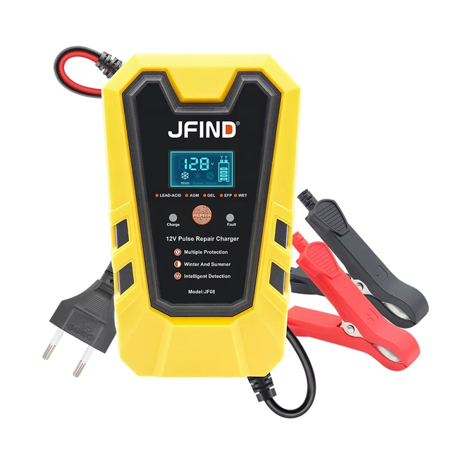 Car Battery Charger 12V Pulse Repair LCD Display Smart Fast Charge Deep Cycle GEL Lead Acid for Auto Motorcycle