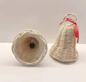 Wholesale Hot Selling Natural Rattan Christmas Tree <b>Ornaments</b> Set Wicker Rattan <b>Vintage</b> Bell Eco-Friendly Handicraft Custom Size - Product Image 6