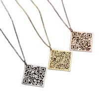 Collier personnalisé avec code QR populaire, message de chanson, image, lien, pendentif de toute forme, charme délicat avec code vocal