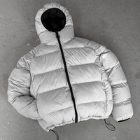 Veste matelassée personnalisée pour homme, coupe oversize, avec fermeture éclair, style court, en duvet, pour l'hiver