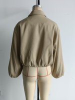 PB&ZA 2026 Nouvelle Veste d'été tendance polyvalente courte ample matelassée à fermeture éclair et col à revers manches longues 5080